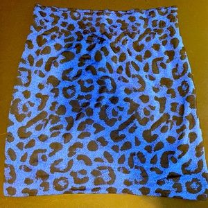Blue cheetah mini skirt